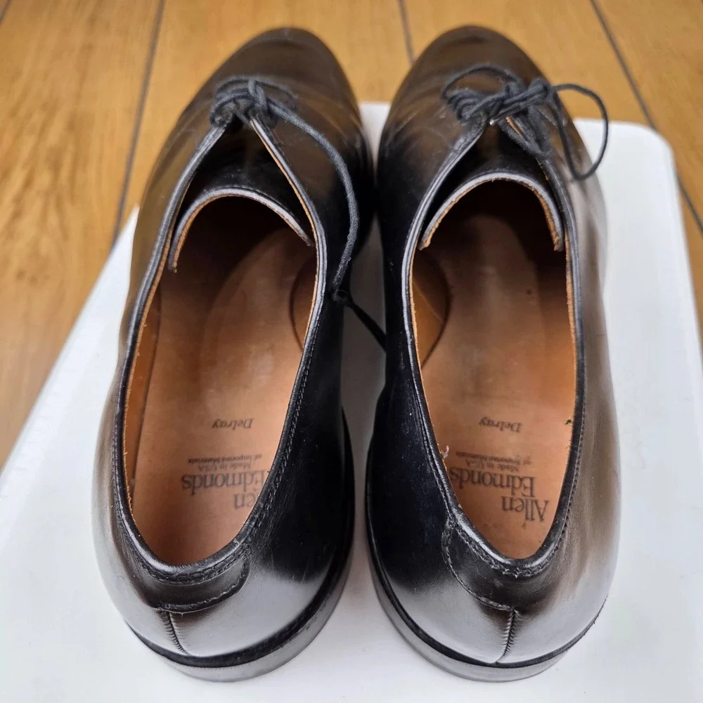 Allen Edmonds Delray Black Leather Split Toe Derby Dress Shoes Mens 14 D 1208